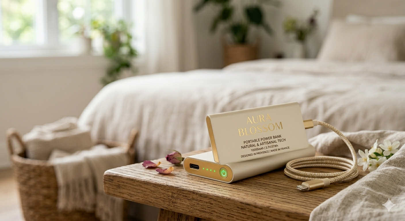 Aura Blossom Portable Power Bank | 10000mAh Ultra-Slim Battery Pack